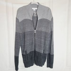 Calvin Klein Zip Up Colorblock Sweater